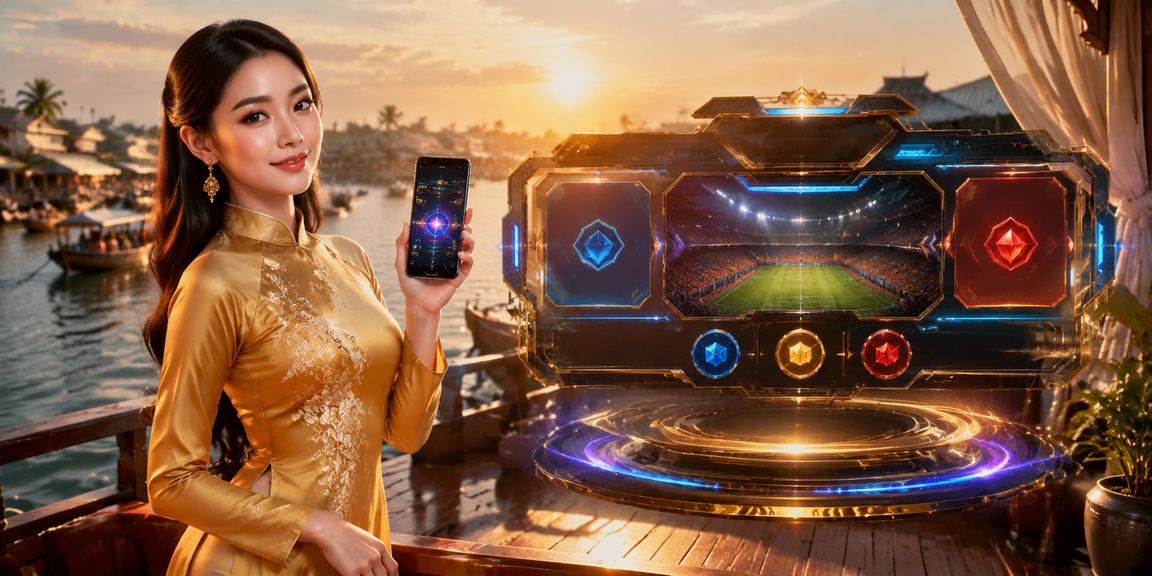 Cô gái Cần Thơ mặc áo dài theo dõi kèo esports trên điện thoại